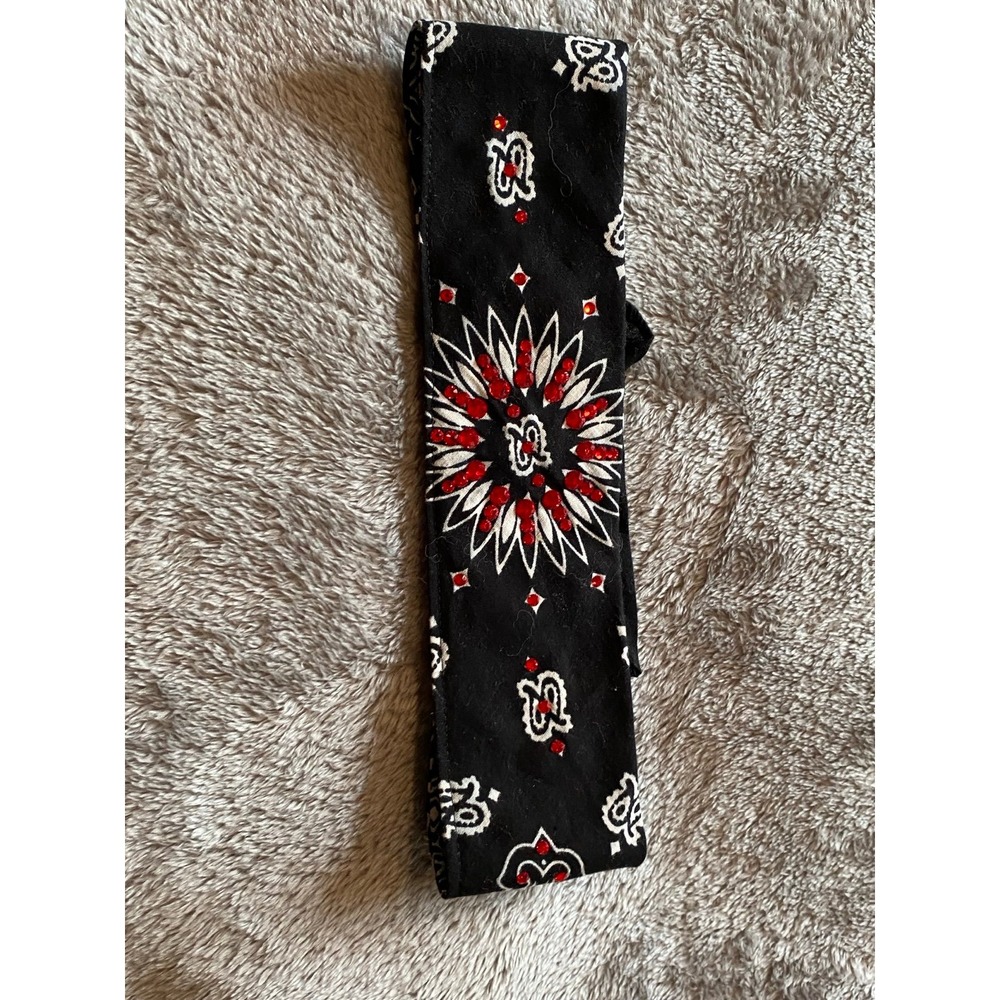 Bling Bandana Rhinestones Headband Scarf Hook And Eye Adjustable